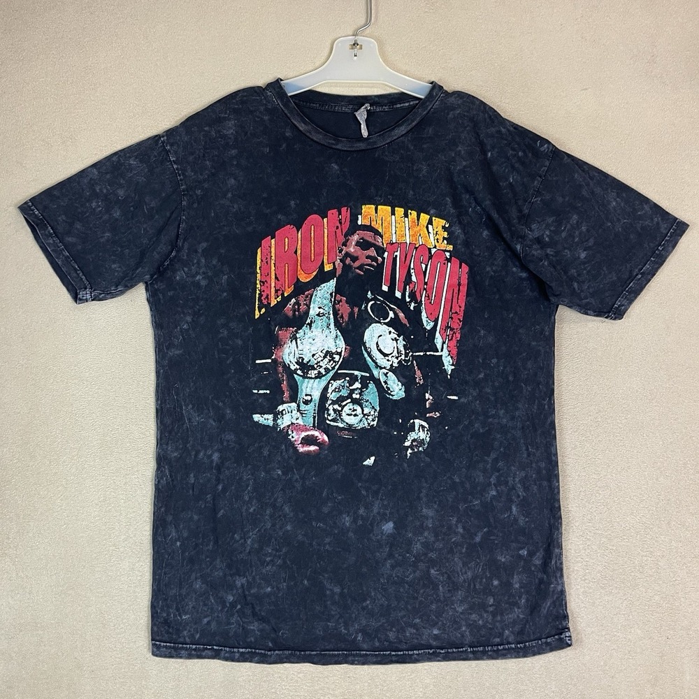 Zuni T Shirt Mens L Black Iron Mike‎ Tyson Graphic Short Sleeve Crew Neck